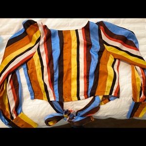 Multicolor long sleeve shirt (open back)